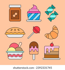 Variations of sweet desserts collections