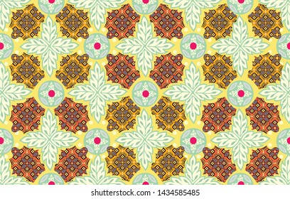 Variations of typical Indonesian batik designs, a mixture of leaf elements and fields