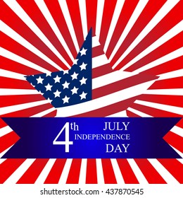 variations with US flag. bright postcard to the US Independence Day. vector illustration. Stars and Stripes. For design, design, advertising banners