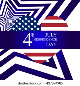variations with US flag. bright postcard to the US Independence Day. vector illustration. Stars and Stripes. For design, design, advertising banners
