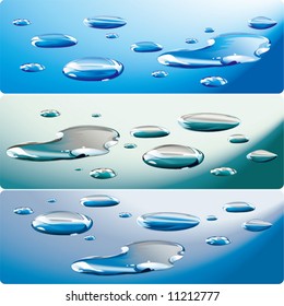 variations of water drops and droplets