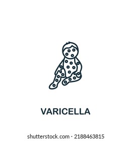 Varicella icon. Monochrome simple Deseases icon for templates, web design and infographics