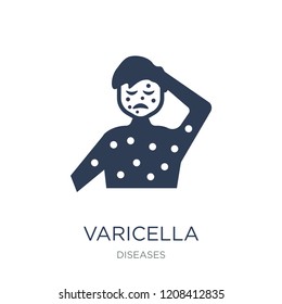 Varicella icon. Trendy flat vector Varicella icon on white background from Diseases collection, vector illustration can be use for web and mobile, eps10