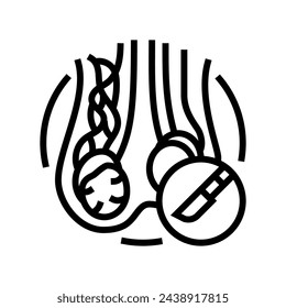 varicocelectomy surgery line icon vector. varicocelectomy surgery sign. isolated contour symbol black illustration