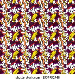 Varicolopurple, white and black vector seamless illustration. Design wrapping and gift paper, greeting cards, banner and posters design.