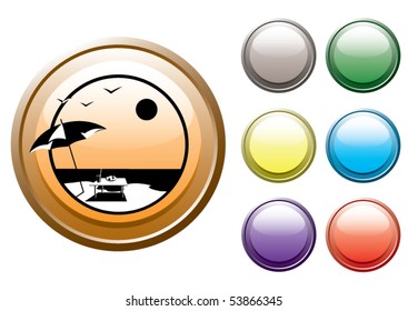 Varicolored buttons. Vector.