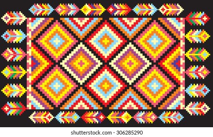 varicolored carpet in the ethnic style
