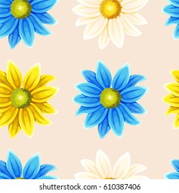Varicolored chrysanthemums seamless