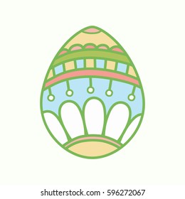 Varicolored Easter egg with ornament vector illustration.