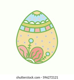 Varicolored Easter egg with ornament vector illustration.