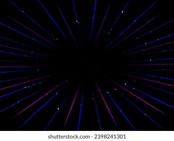 Varicolored glitter particles background effect. Star dust sparks in explosion on black background. Vector Illustration