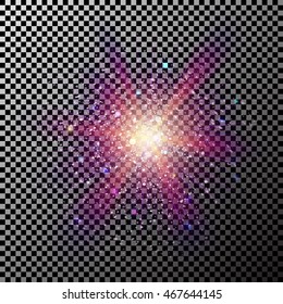 Varicolored glitter particles background effect. Stardust sparks in explosion Vector Illustration