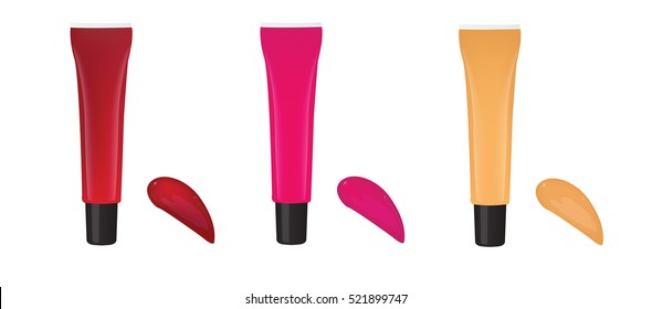 varicolored lip glosses in tubes