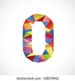 Varicolored number 0. Vector illustration