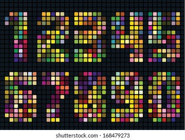 Varicolored numbers. Vector illustration