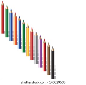 Varicolored pencils.