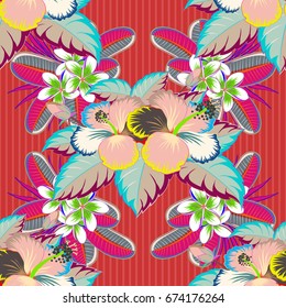 Varicolored seamless background. Abstract vector seamless pattern flower design. Textile print for bed linen, jacket, package design, fabric concepts. Floral seamless pattern watercolor effect.