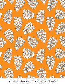 Varicolored seamless illustration. Tropical seamless pattern with many abstract flowers.