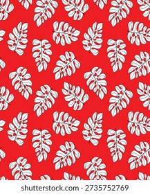Varicolored seamless illustration. Tropical seamless pattern with many abstract flowers.