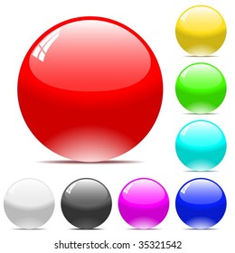 Varicolored vector balls isolated on white background.