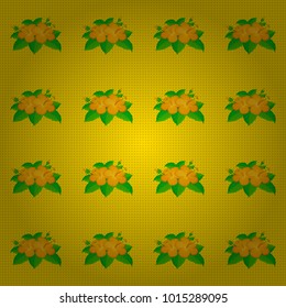 Varicolored vector seamless illustration. Tropical seamless pattern with many yellow, green and orange abstract flowers.