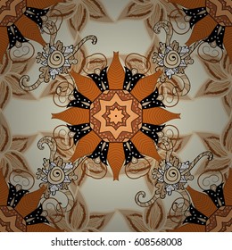 Varicolored vector seamless illustration. Tropical seamless pattern with many abstract flowers.
