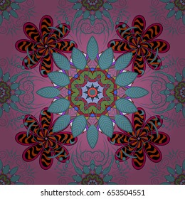 Varicolored vector seamless illustration. Tropical seamless pattern with many abstract flowers.