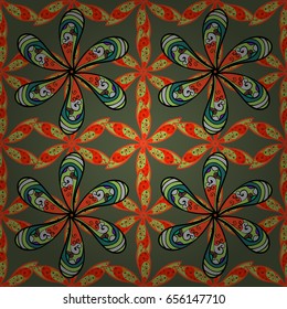 Varicolored vector seamless illustration. Tropical seamless pattern with many abstract flowers.