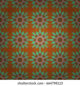 Varicolored vector seamless illustration. Tropical seamless pattern with many pink abstract flowers.