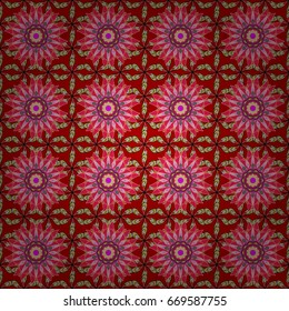 Varicolored vector seamless illustration. Tropical seamless pattern with many abstract flowers.
