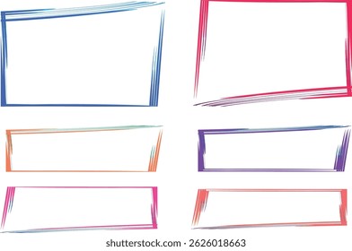 conjunto de quadros de arte de linha irregular retangular e quadrada abstrata de cores variadas