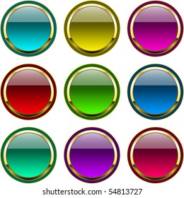 Varicoloured button set. Web elements for design