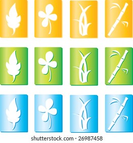 Iconos varicolados con plantas