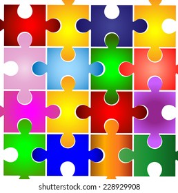 varicoloured puzzle on a white background,  vector  illustration