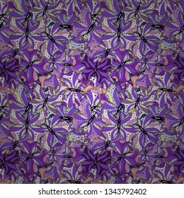 Varicolowhite, violet and black vector seamless illustration. Design wrapping and gift paper, greeting cards, banner and posters design.