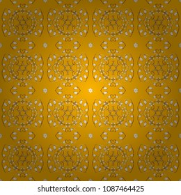 Varicoloyellow, beige and brown vector seamless illustration. Design wrapping and gift paper, greeting cards, banner and posters design.
