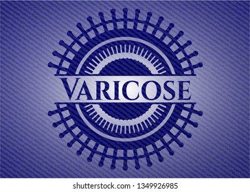 Varicose badge with denim background