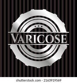 Varicose silver emblem. Vector Illustration. Mosaic. 