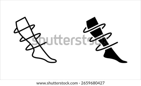 Varicose veins line icon set. Leg veins thrombosis disease. Treatment, vector illustration on white background