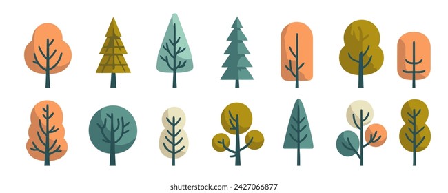 Varied Collection of Flat Trees: Digital Representation of Nature's Flora Spectrum 