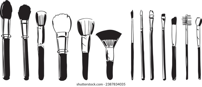 varied set of makeup brushes