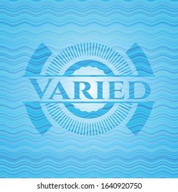 Varied water badge background. Vector Illustration. Detailed.
