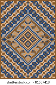 Variegate geometric pattern for rug.