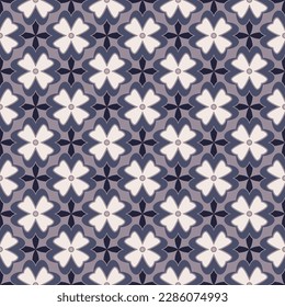 Variegated art floral seamless pattern. Overlapping art forms, stripes, polygons, segments are grouped and arranged in a certain order. Vector. 