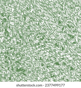 Variegated background, greenish gray, as if made of a lot of textile fibers that are interwoven randomly. Detailed abstract rug. Vector seamless.