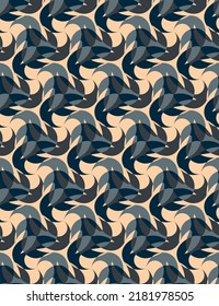 Variegated camouflage seamless pattern. Overlapping art forms, stripes, polygons, segments are grouped and arranged in a certain order. Vector. 