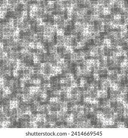 Variegated canvas in black and white. Rough cloth texture. Grunge fabric background. Seamless pattern. Abstract vector.