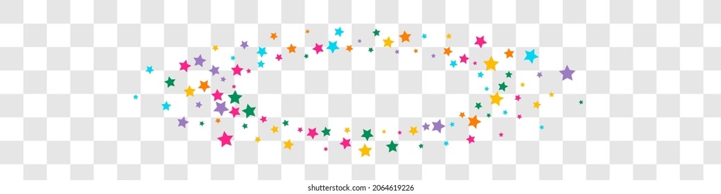 Variegated Magic Vector Panoramic Transparent Background Shine Illustration. Multicolored Falling Sky Template. Glitter  Pattern. Rainbow Galaxy Space Wallpaper.