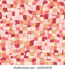 Variegated multi-colored texture. Seamless pattern. A grid consisting of chaos of squares.