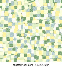 Variegated multi-colored texture. Seamless pattern. A grid consisting of chaos of squares.